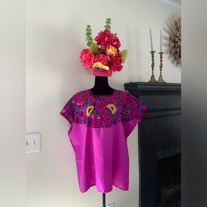 Traditional artesanal punto de cruz blouse